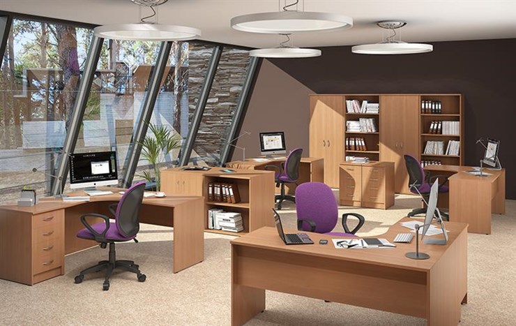 Офисный комплект мебели IMAGO три стола, 2 шкафа, стеллаж, тумба в Биробиджане - изображение 2